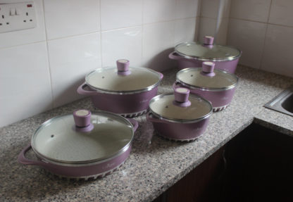 .Unique 16 pcs Granite Cookware set – voilet