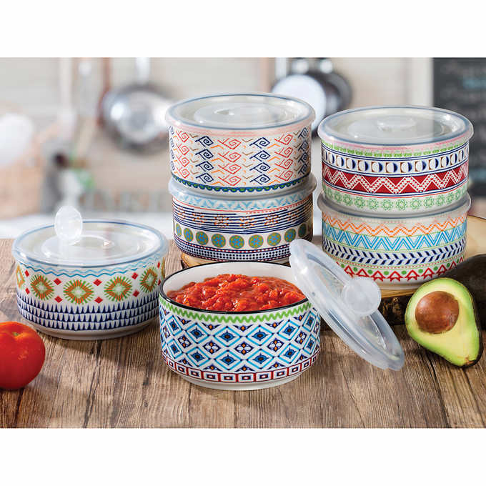 Signature Housewares, Kitchen, Signature Housewares 4pcs Microwavable  Bowls With Lids Ceramic Storage Bowls